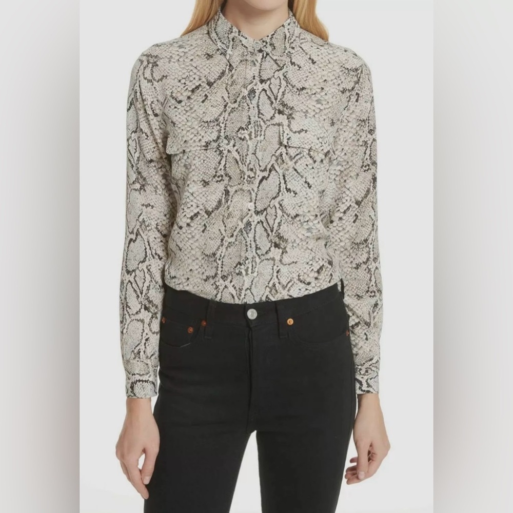Equipment Femme Women's Classic Sandwashed Crepe De Chine Silk Slim Size S